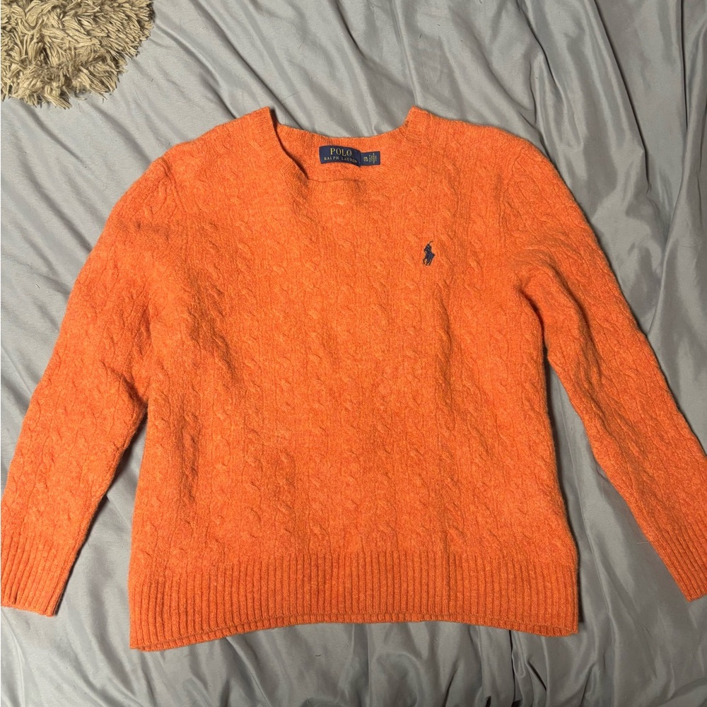 Polo by Ralph Lauren Orange Cable Knit Sweater